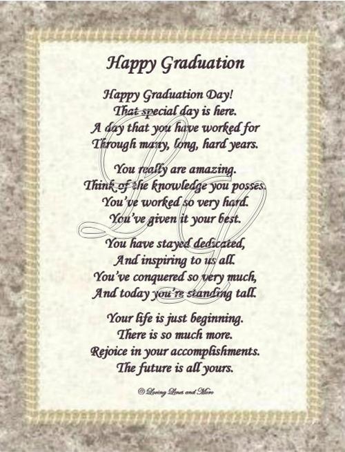 College Graduation Poems In A Frame 29