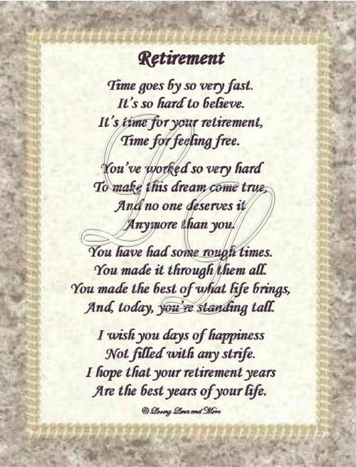 Retirement Poem Retirement Poem
